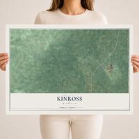Map of Kinross, Michigan, 18 x 24 inch unframed archival matte print