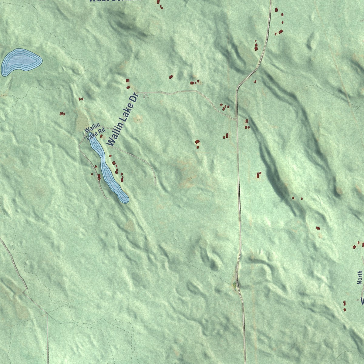 Close-up of the map of Klacking, Michigan print showing street and building detail
