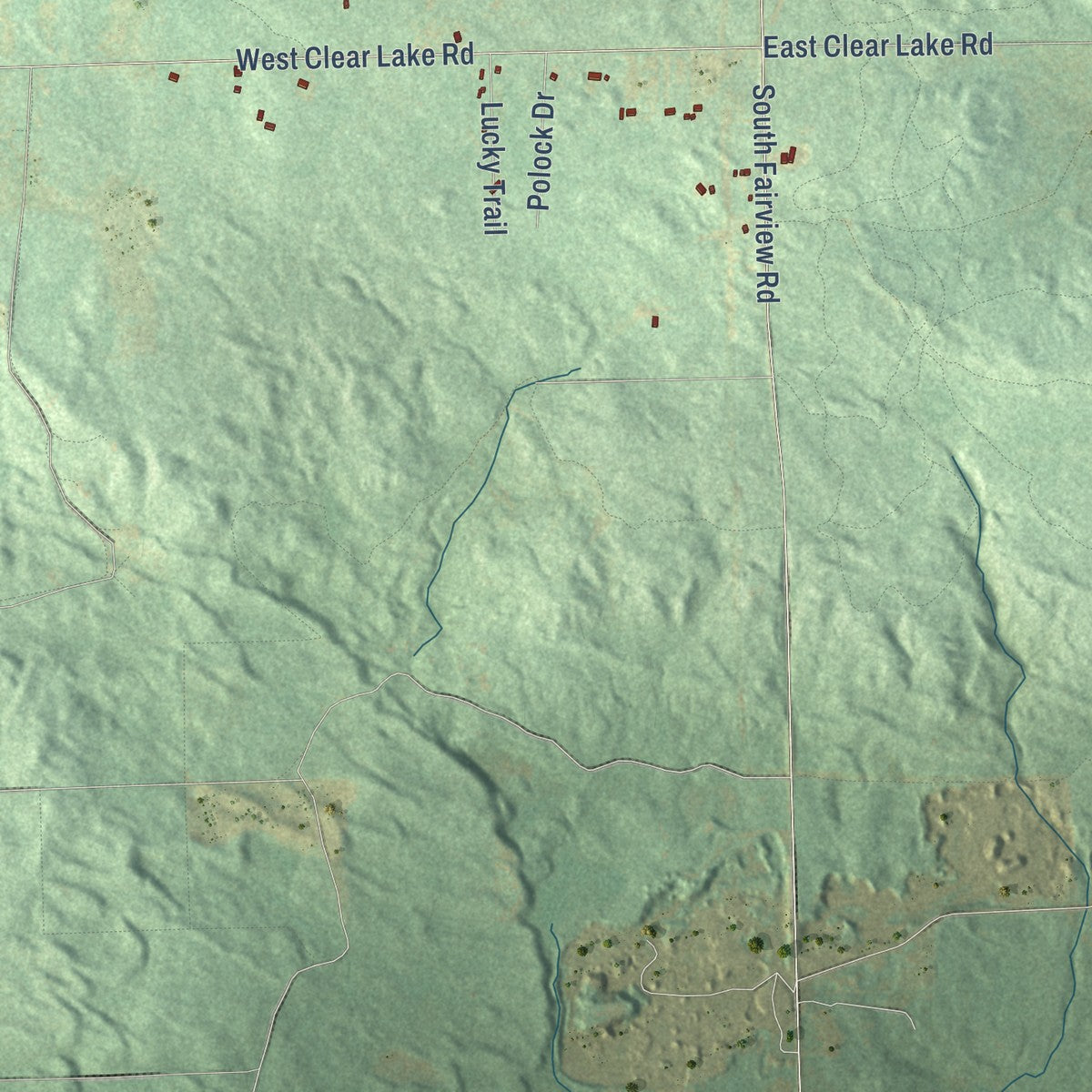 Second close-up of the map of Klacking, Michigan print showing more streets and buildings