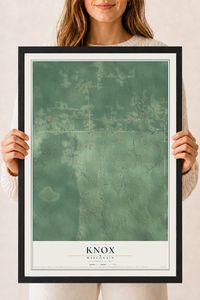 Map of Knox, Wisconsin, 18 x 24 inch print in a black wood frame
