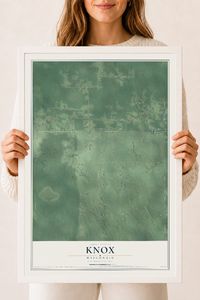 Map of Knox, Wisconsin, 18 x 24 inch print in a white wood frame