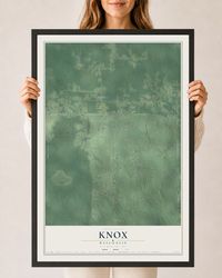 Map of Knox, Wisconsin, 24 x 36 inch print in a black wood frame