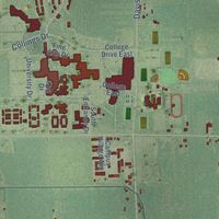 Second close-up of the map of Kochville, Michigan print showing more streets and buildings