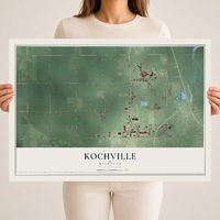 Map of Kochville, Michigan, 18 x 24 inch unframed archival matte print