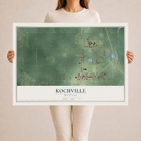 Map of Kochville, Michigan, 24 x 36 inch unframed archival matte print