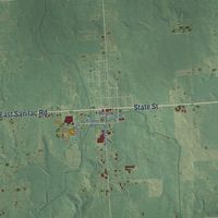Second close-up of the map of Koylton, Michigan print showing more streets and buildings