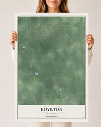 Map of Koylton, Michigan, 24 x 36 inch unframed archival matte print