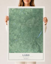Map of Laird, Michigan, 24 x 36 inch unframed archival matte print
