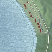 Second close-up of the map of Lake Ann, Michigan print showing more streets and buildings