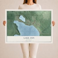 Map of Lake Ann, Michigan, 24 x 36 inch unframed archival matte print