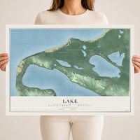 Map of Lake, Benzie County, Michigan, 18 x 24 inch unframed archival matte print