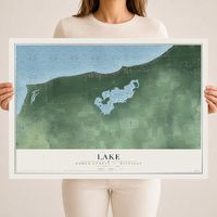 Map of Lake, Huron County, Michigan, 18 x 24 inch unframed archival matte print