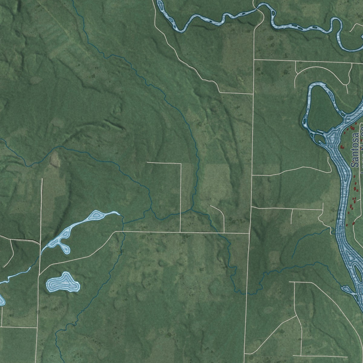 Second close-up of the map of Lake, Menominee County, Michigan print showing more streets and buildings