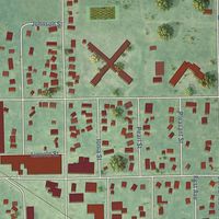 Second close-up of the map of Lake Odessa, Michigan print showing more streets and buildings
