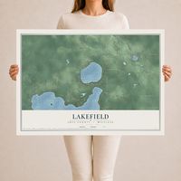 Map of Lakefield, Luce County, Michigan, 24 x 36 inch unframed archival matte print