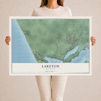 Map of Laketon, Michigan, 24 x 36 inch unframed archival matte print