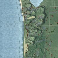 Close-up of the map of Laketown, Michigan print showing street and building detail