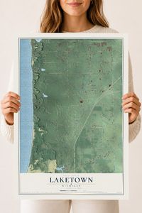 Map of Laketown, Michigan, 18 x 24 inch unframed archival matte print