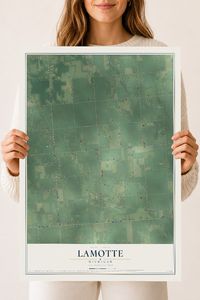 Map of Lamotte, Michigan, 18 x 24 inch unframed archival matte print