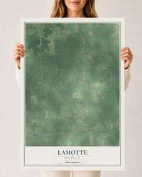 Map of Lamotte, Michigan, 24 x 36 inch unframed archival matte print