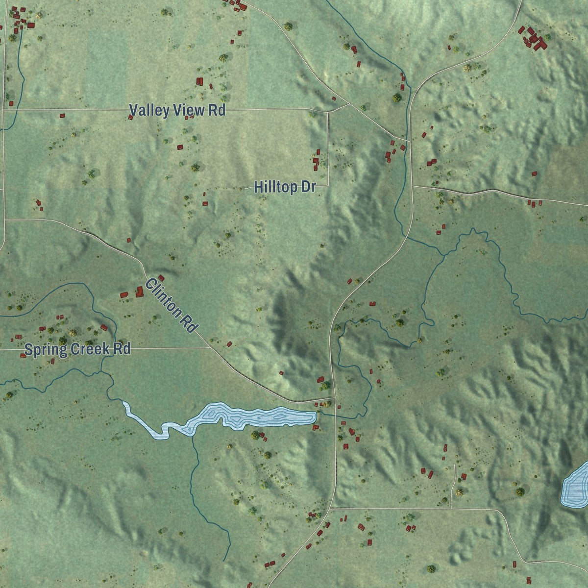 Close-up of the map of Lanark, Wisconsin print showing street and building detail