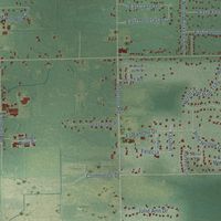 Close-up of the map of Larkin, Michigan print showing street and building detail
