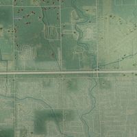 Second close-up of the map of Larkin, Michigan print showing more streets and buildings