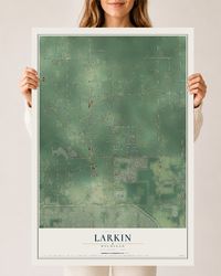 Map of Larkin, Michigan, 24 x 36 inch unframed archival matte print