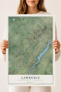 Map of Lawrence, Brown County, Wisconsin, 18 x 24 inch unframed archival matte print
