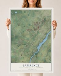 Map of Lawrence, Brown County, Wisconsin, 24 x 36 inch unframed archival matte print