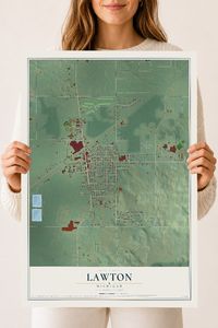 Map of Lawton, Michigan, 18 x 24 inch unframed archival matte print