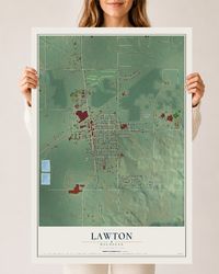 Map of Lawton, Michigan, 24 x 36 inch unframed archival matte print