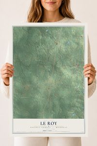 Map of Le Roy, Osceola County, Michigan, 18 x 24 inch unframed archival matte print