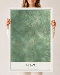 Map of Le Roy, Osceola County, Michigan, 24 x 36 inch unframed archival matte print