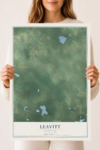 Map of Leavitt, Michigan, 18 x 24 inch unframed archival matte print