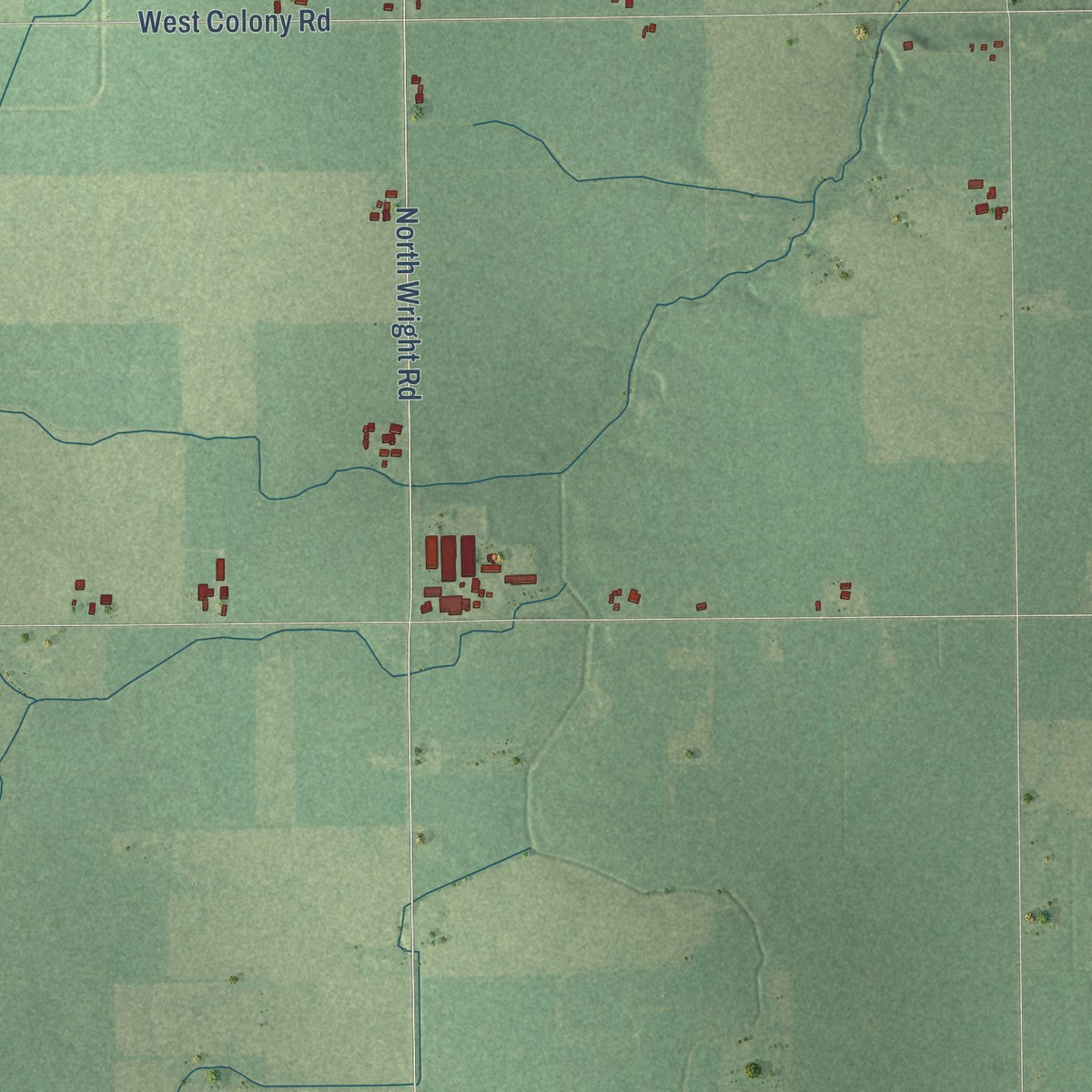 Second close-up of the map of Lebanon, Michigan print showing more streets and buildings