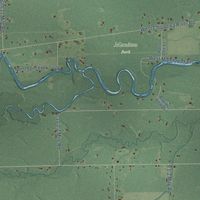 Second close-up of the map of Lee, Midland County, Michigan print showing more streets and buildings