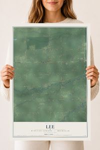 Map of Lee, Midland County, Michigan, 18 x 24 inch unframed archival matte print