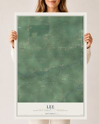 Map of Lee, Midland County, Michigan, 24 x 36 inch unframed archival matte print