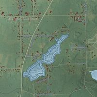 Close-up of the map of Leroy, Calhoun County, Michigan print showing street and building detail