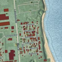 Second close-up of the map of Lexington, Michigan print showing more streets and buildings