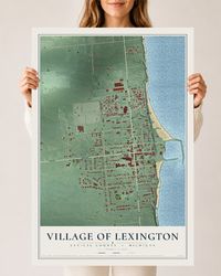 Map of Lexington, Michigan, 24 x 36 inch unframed archival matte print