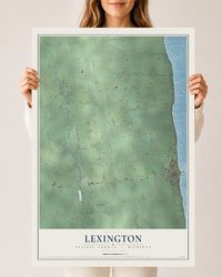 Map of Lexington, Sanilac County, Michigan, 24 x 36 inch unframed archival matte print