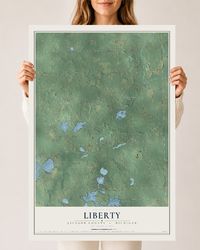 Map of Liberty, Jackson County, Michigan, 24 x 36 inch unframed archival matte print