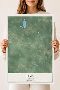 Map of Lima, Michigan, 18 x 24 inch unframed archival matte print