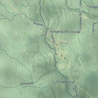 Second close-up of the map of Limestone, Michigan print showing more streets and buildings