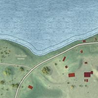 Second close-up of the map of Lincoln, Alcona County, Michigan print showing more streets and buildings