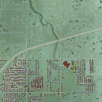 Second close-up of the map of Lincoln, Berrien County, Michigan print showing more streets and buildings