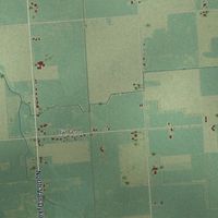 Second close-up of the map of Lincoln, Huron County, Michigan print showing more streets and buildings
