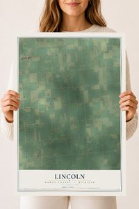 Map of Lincoln, Huron County, Michigan, 18 x 24 inch unframed archival matte print